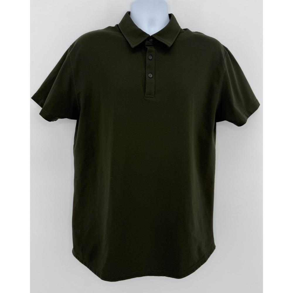 BYLT Basics Drop-Cut Polo Shirt Men's L Olive Green Lux Performance Stretch
